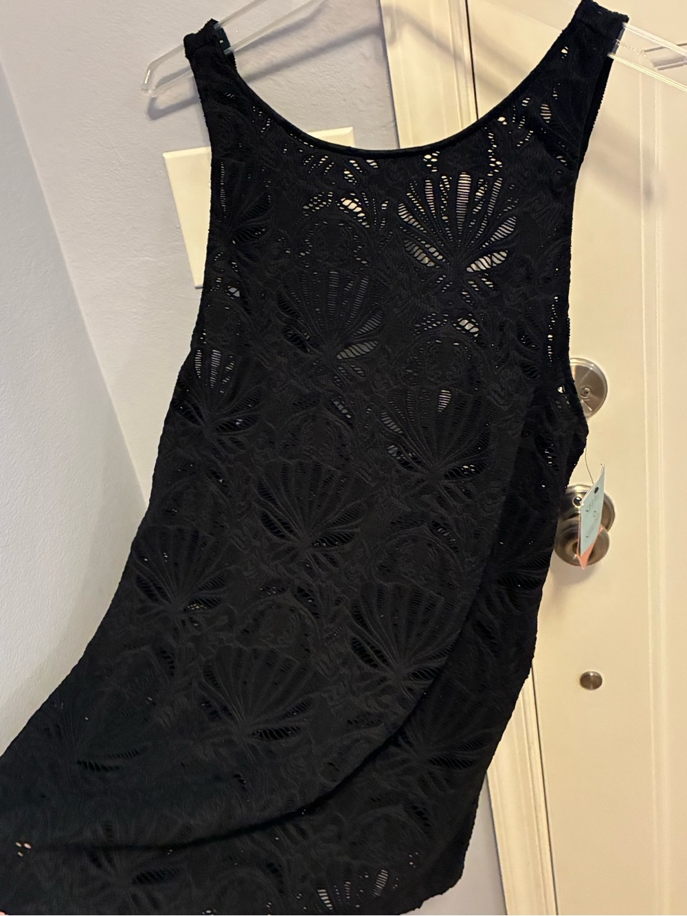 NWT Women’s Shade & Shore Crochet Swim Cover Up Dress Black Small S - Picture 3 of 8